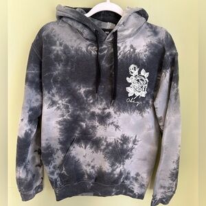 Obey grey hoodie w/rose print. Size S. Great piece but has been repaired.